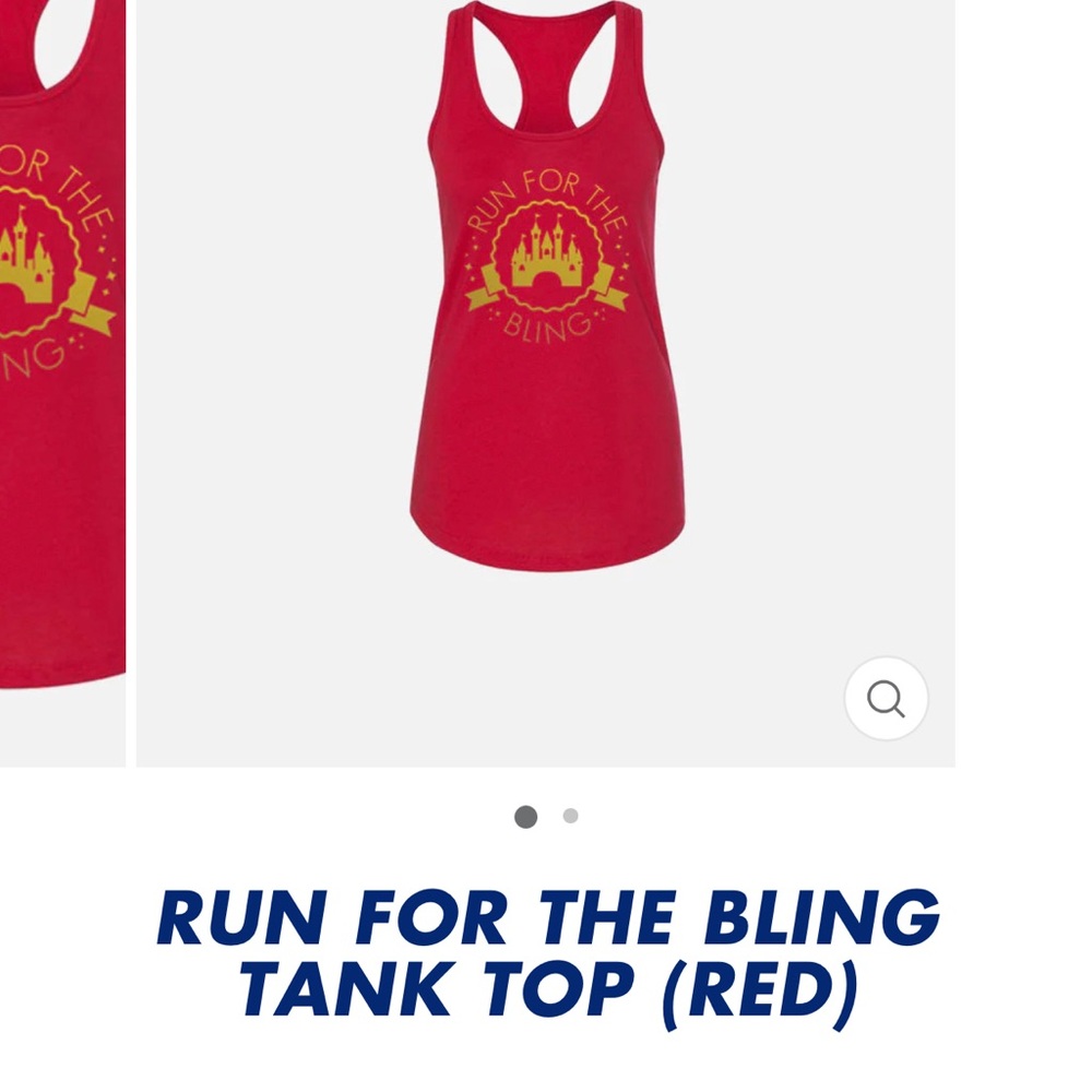 Sparkle Athletic RunDisney Castle tank red and gold run Disney magic kingdom new